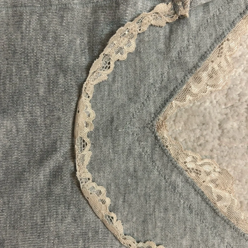 Free People Lace-Trim Camisole Babydoll Tank Top - Gray - Picture 3 of 6